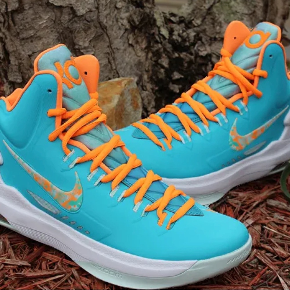 Nike Blue and Orange High-Top Sneakers